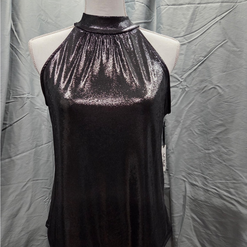 NWT 3rd & Malt Black Metallic Women's Dress Tank Size S